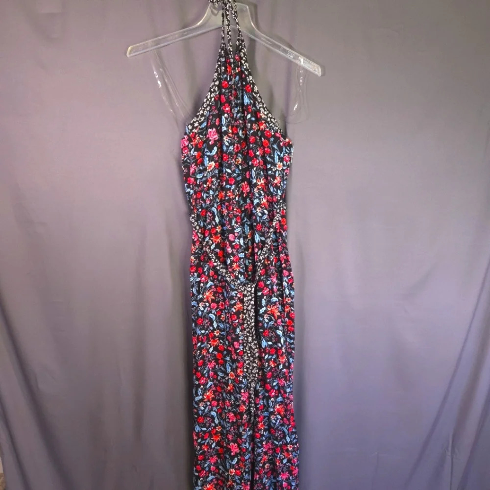 Kingston Grey Women's Junior's Halterneck Jumpsuit Size Med Floral